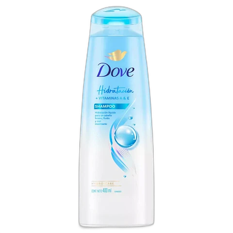 Dove Shampoo Hidratación + vitaminas A & E 400 Ml
