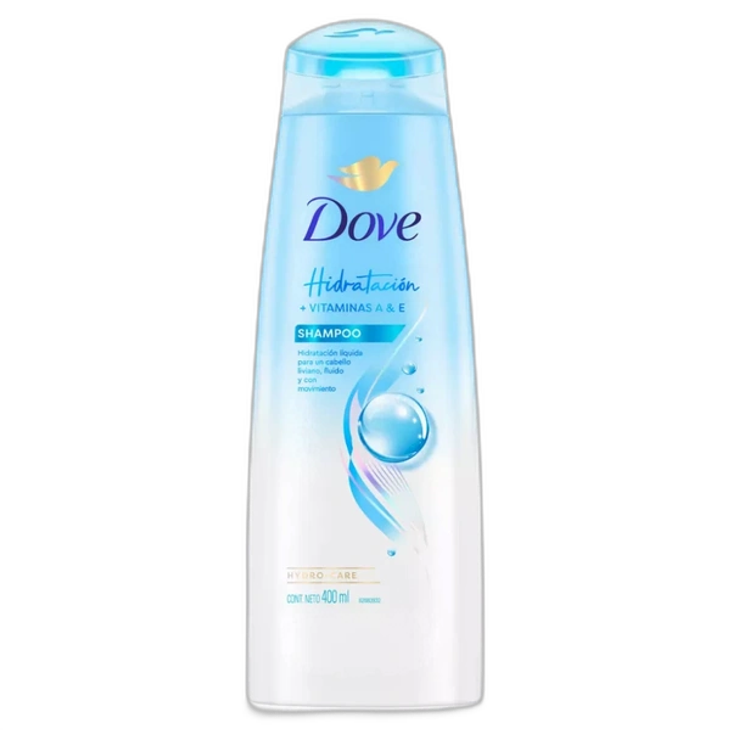 Dove Shampoo Hidratación + vitaminas A & E 400 Ml 1