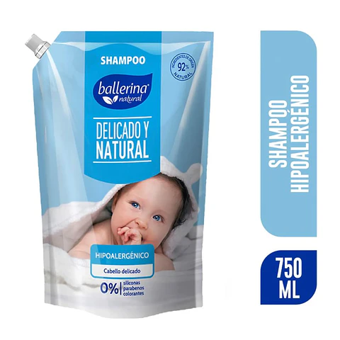 Shampoo Ballerina Delicado Y Natural Hipoalergénico 750 ML