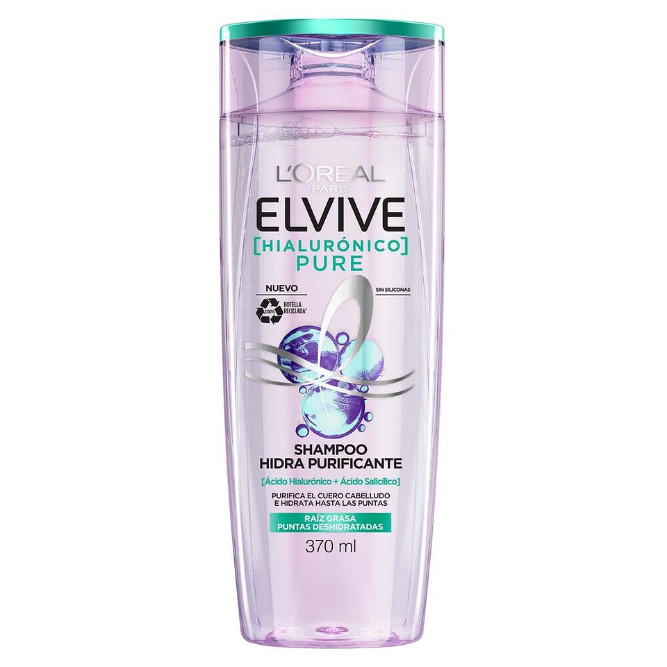Shampoo Elvive Hialurónico Pure 370 ml 1