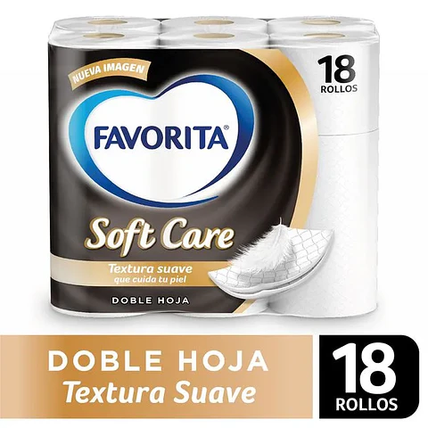 Papel Hig. Favorita Soft Care Doble Hoja 24 M 18 Un.
