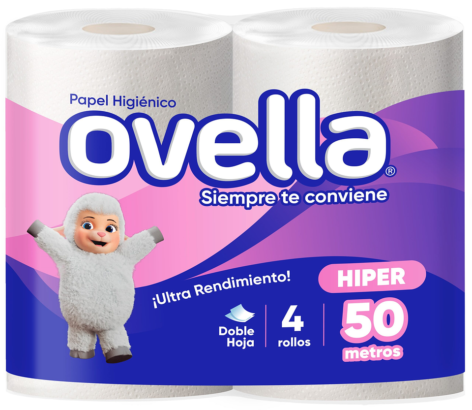 Papel Hig. Ovella Plus D/H 1×4 50 Mts 1
