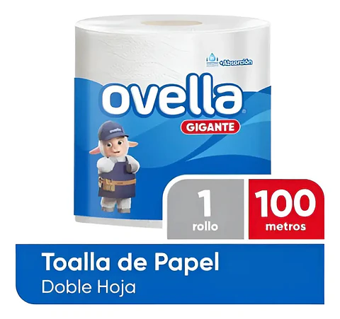 Toalla De Papel Ovella Gigante D/h 100 Mts