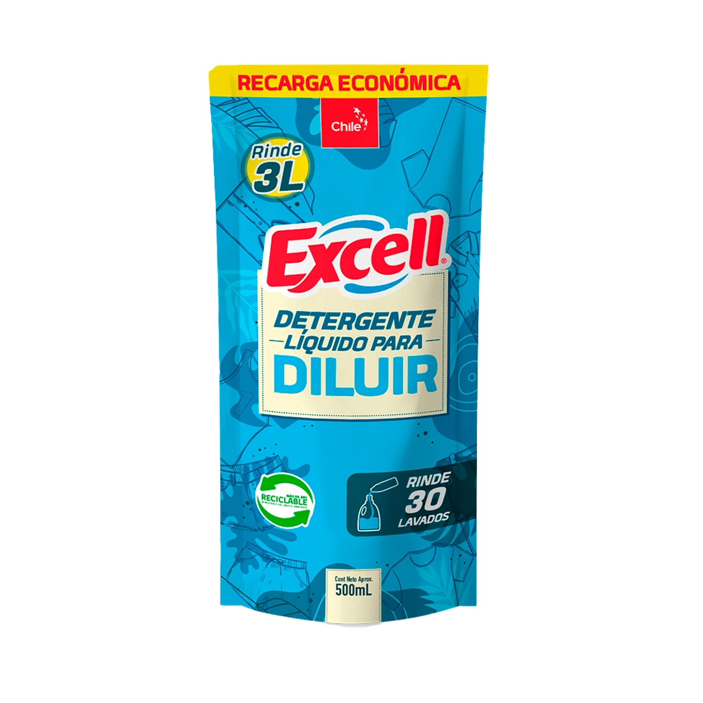Detergente Liquido Para Diluir Doypack 500ml Excell 1