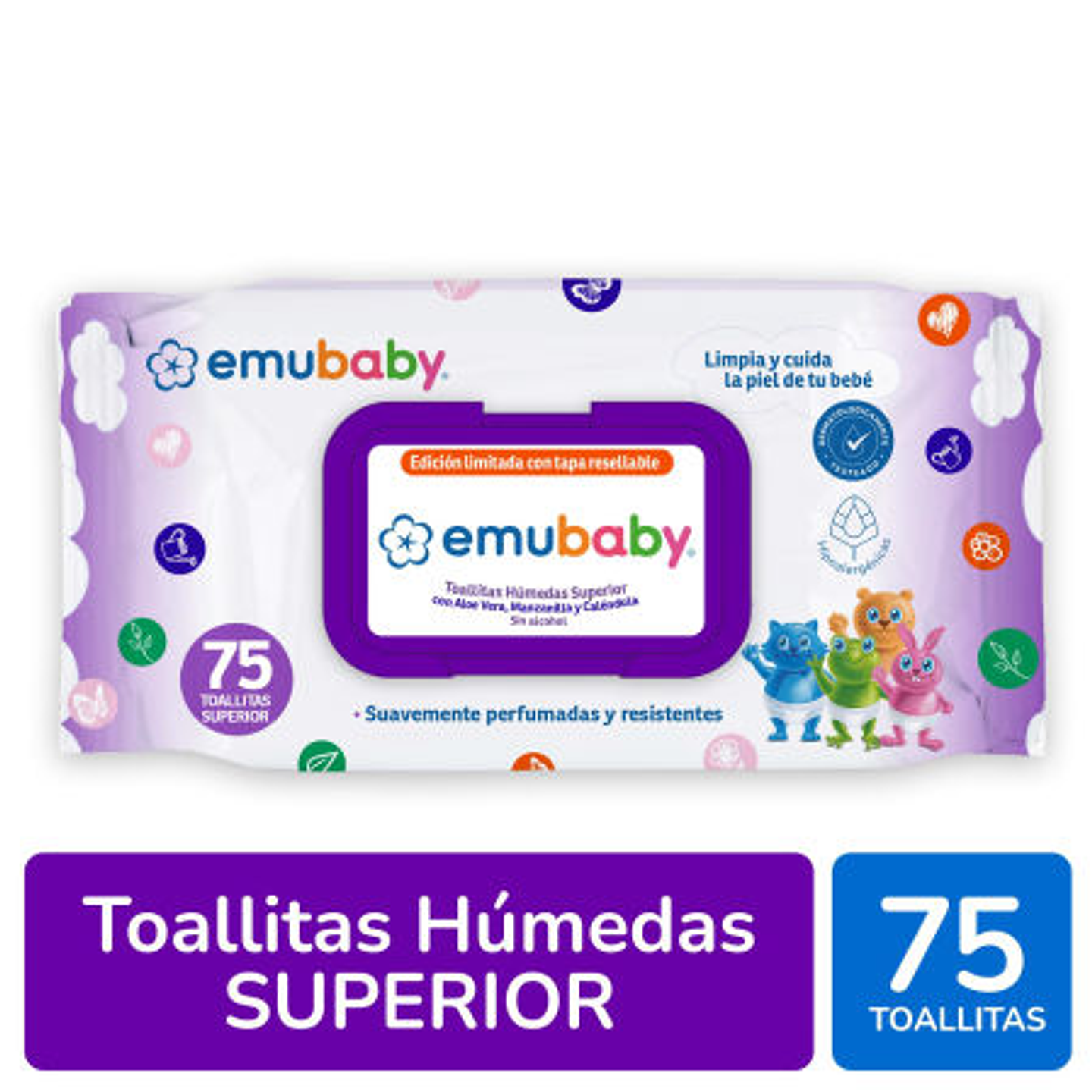 Toallitas Húmedas Emubaby Superior 75 Unid. 1