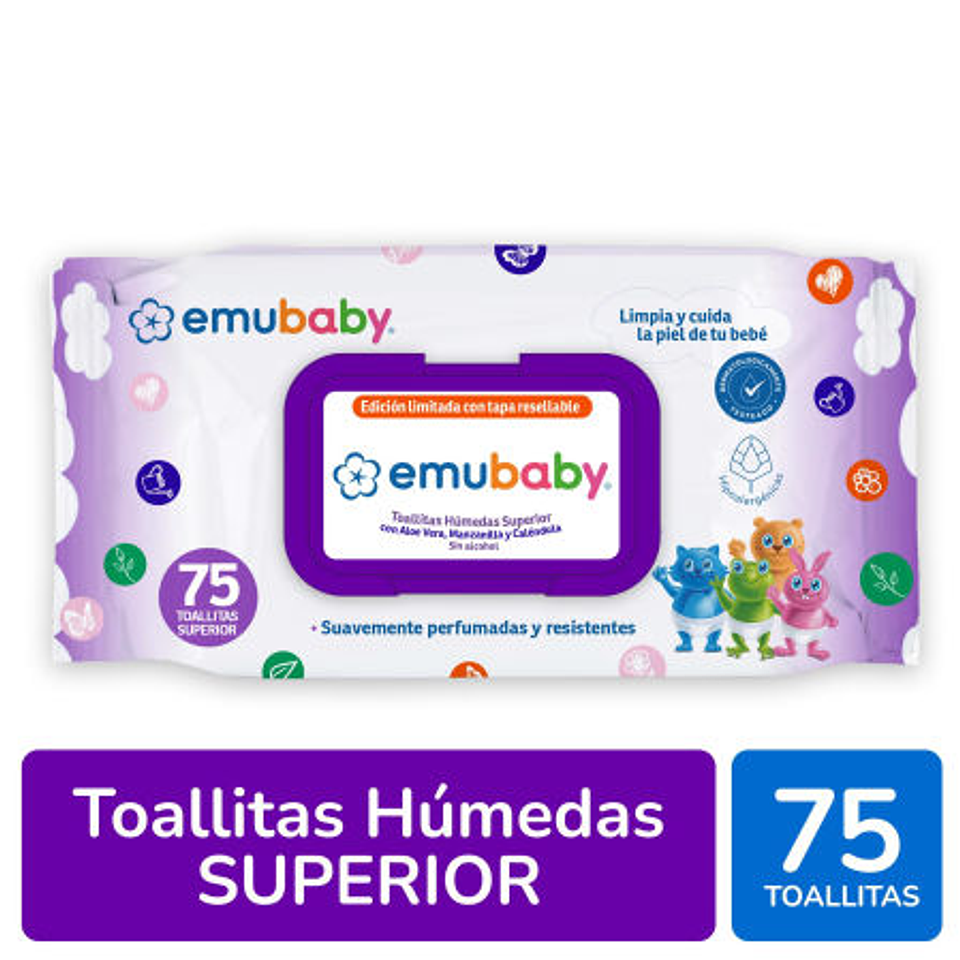 Toallitas Húmedas Emubaby Superior 75 Unid. 1