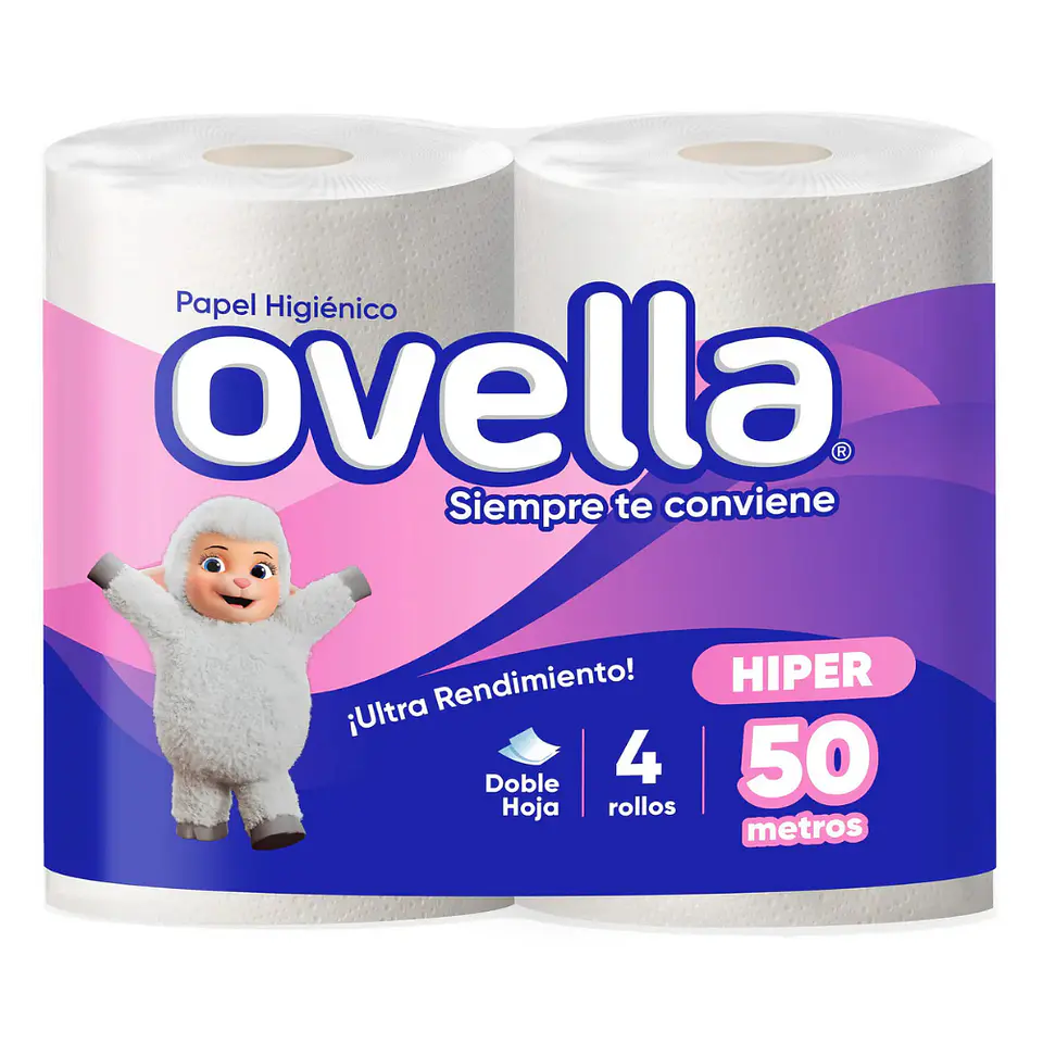 Papel Hig. Ovella Plus D/H 1×4 50 Mts 1