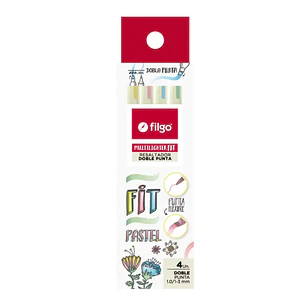 Resaltador doble punta pastel 4 unidades