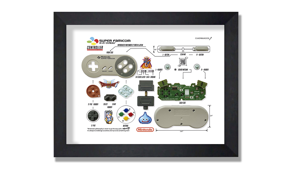 Cuadro Control Super Famicom Dragon Quest 3 1
