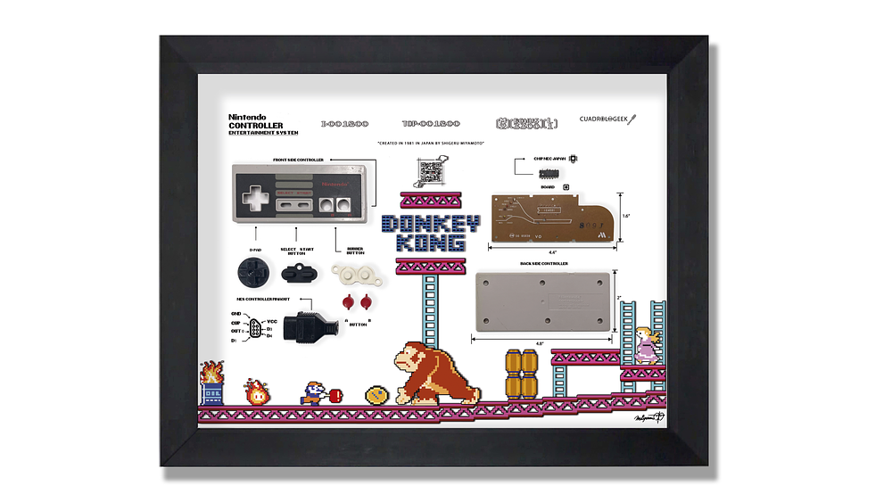 Cuadro Control Nintendo Version Donkey Kong  Qr 1