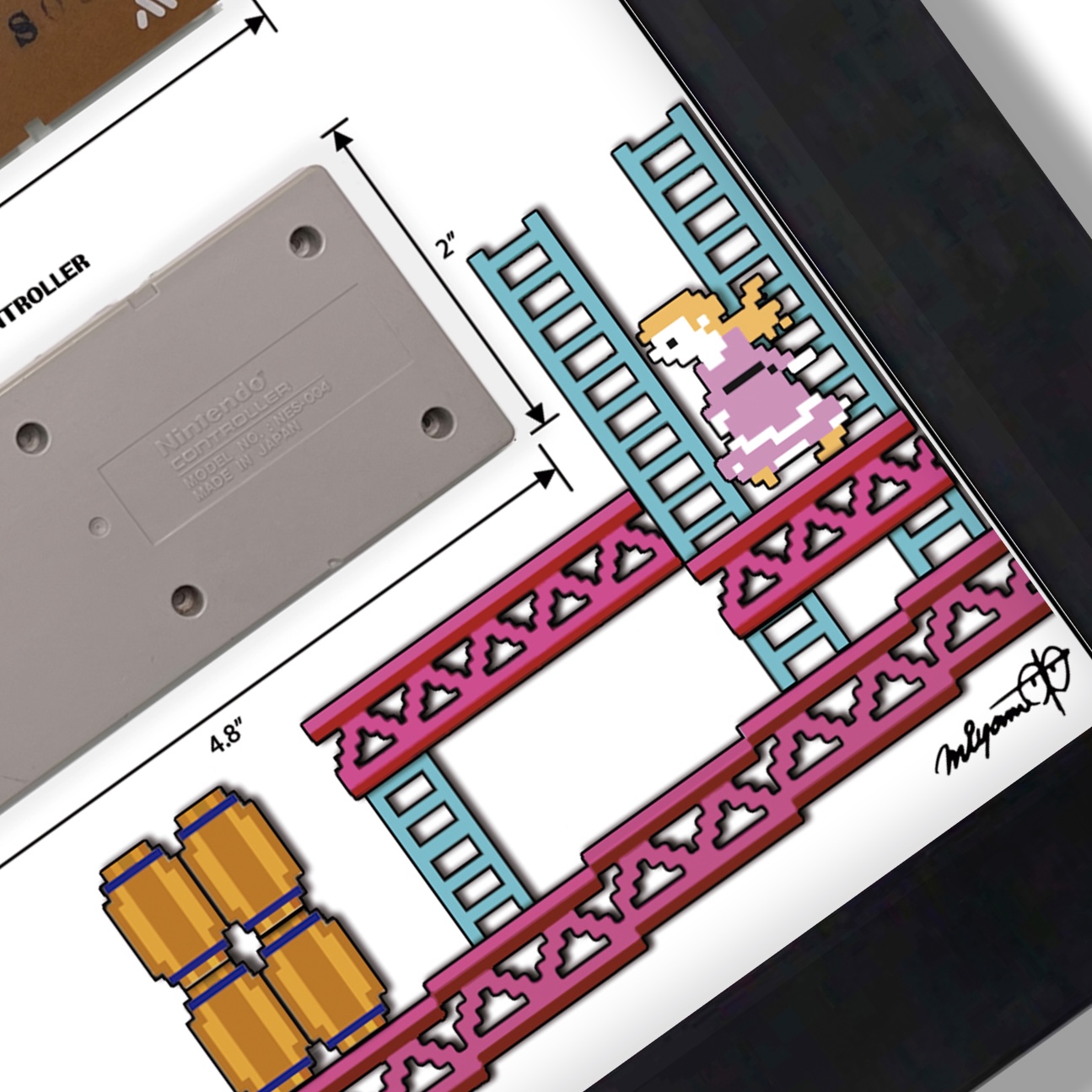 Cuadro Control Nintendo Version Donkey Kong  Qr 7