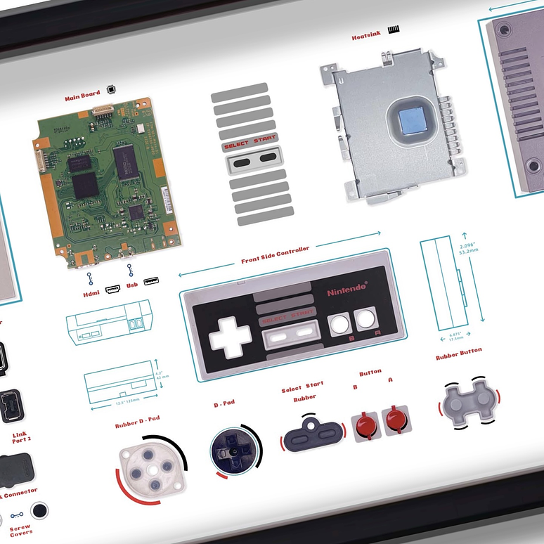 Formato Medio Nes mini +Nes controller 2