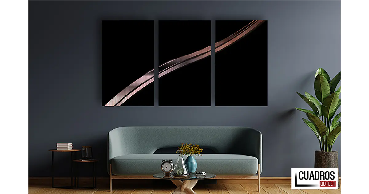 TRIPTICO LINEA METALICA COBRIZADO 120 X 55
