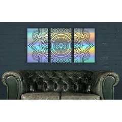 TRIPTICO MANDALA  HOLOGRAFICO  120 X 55