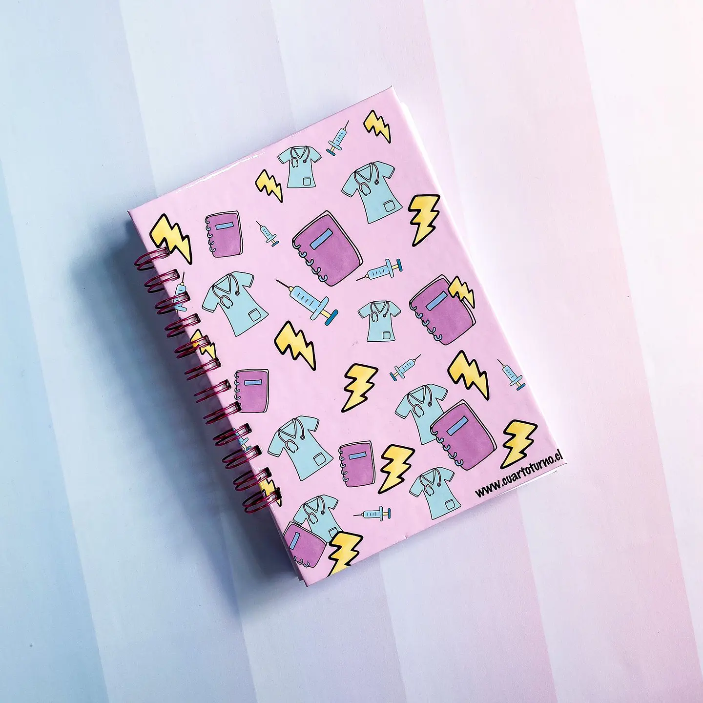 Libreta Rosada Jeringas, Tamaño Grande 1
