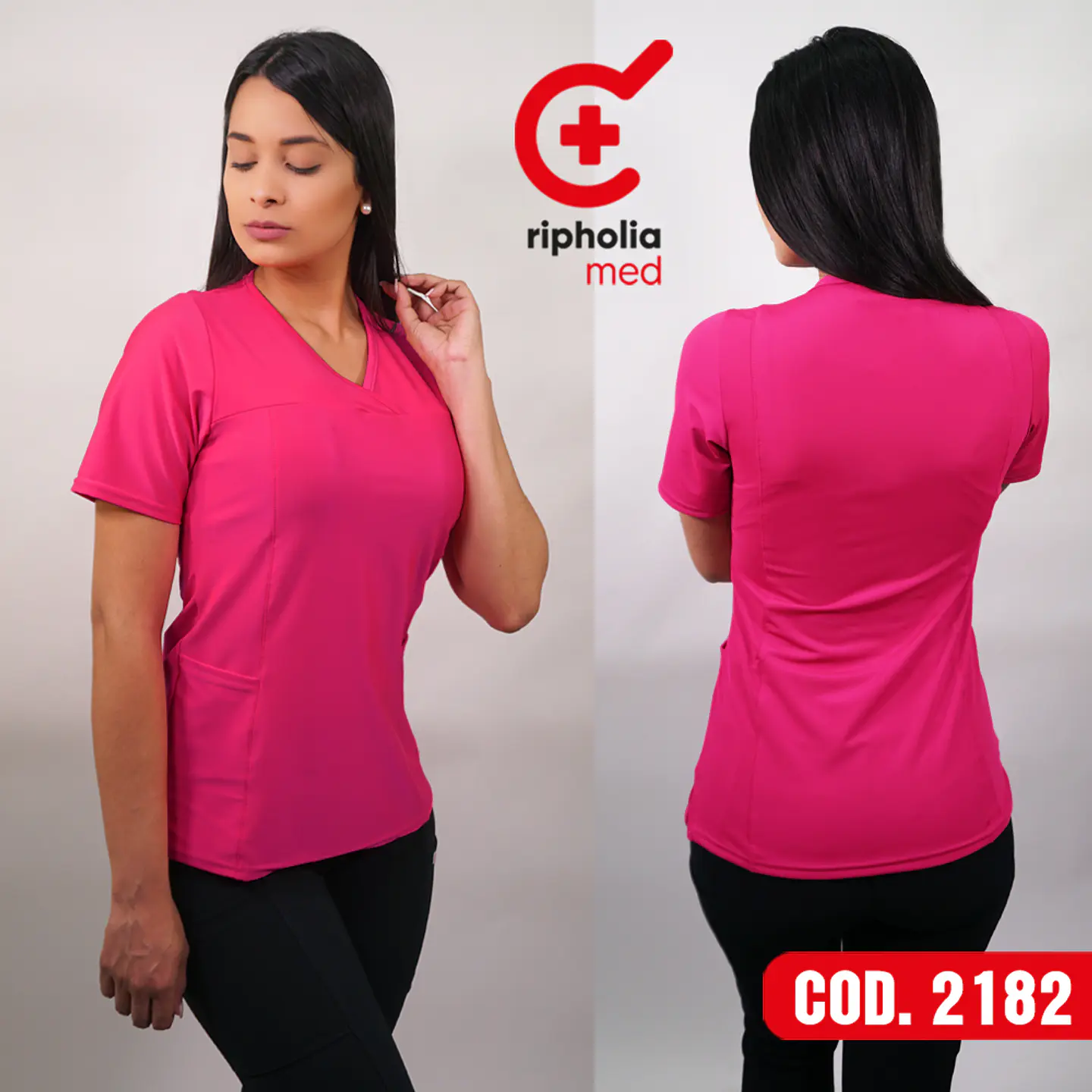 Scrub elasticado fucsia 1