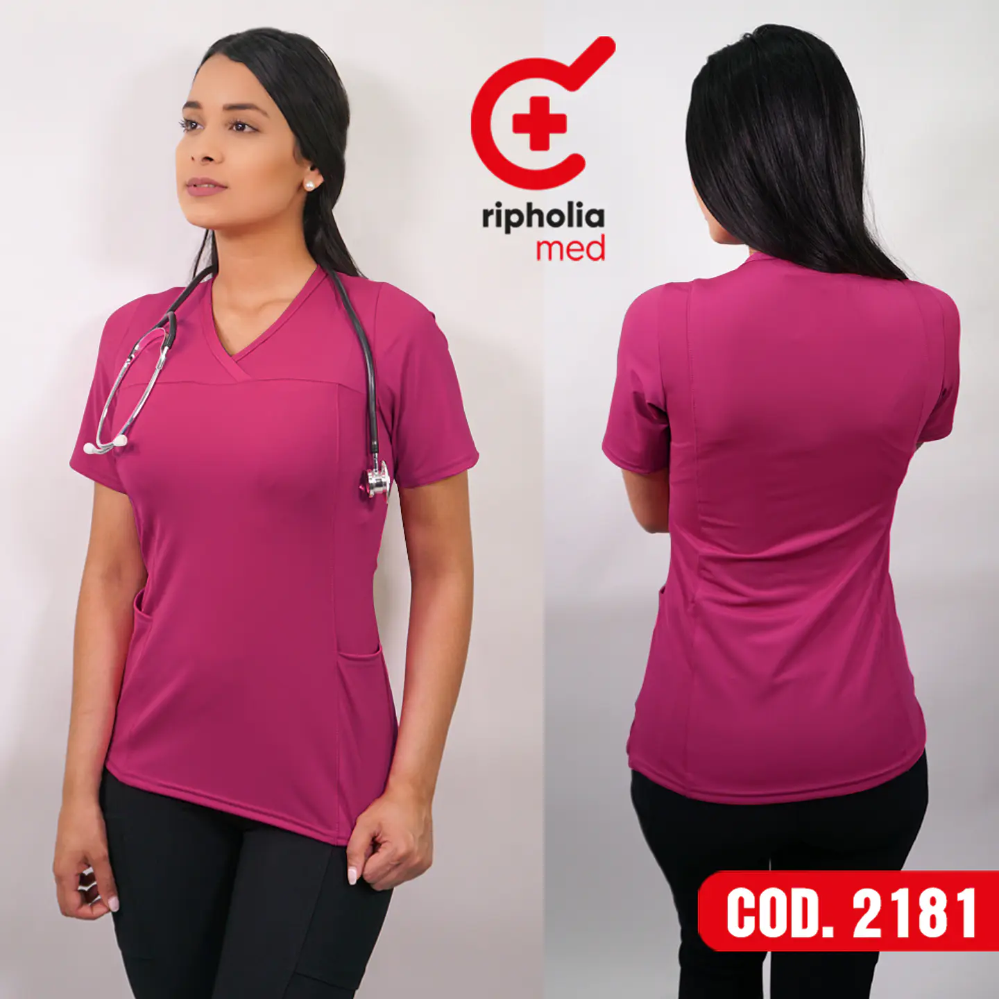 Scrub elasticado fucsia oscuro  1