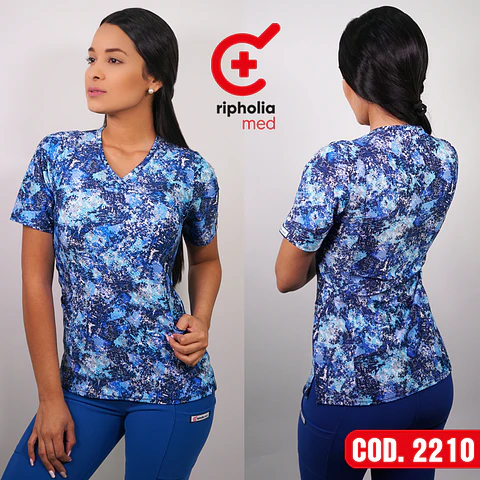 Scrub elasticado diseños azul rey 