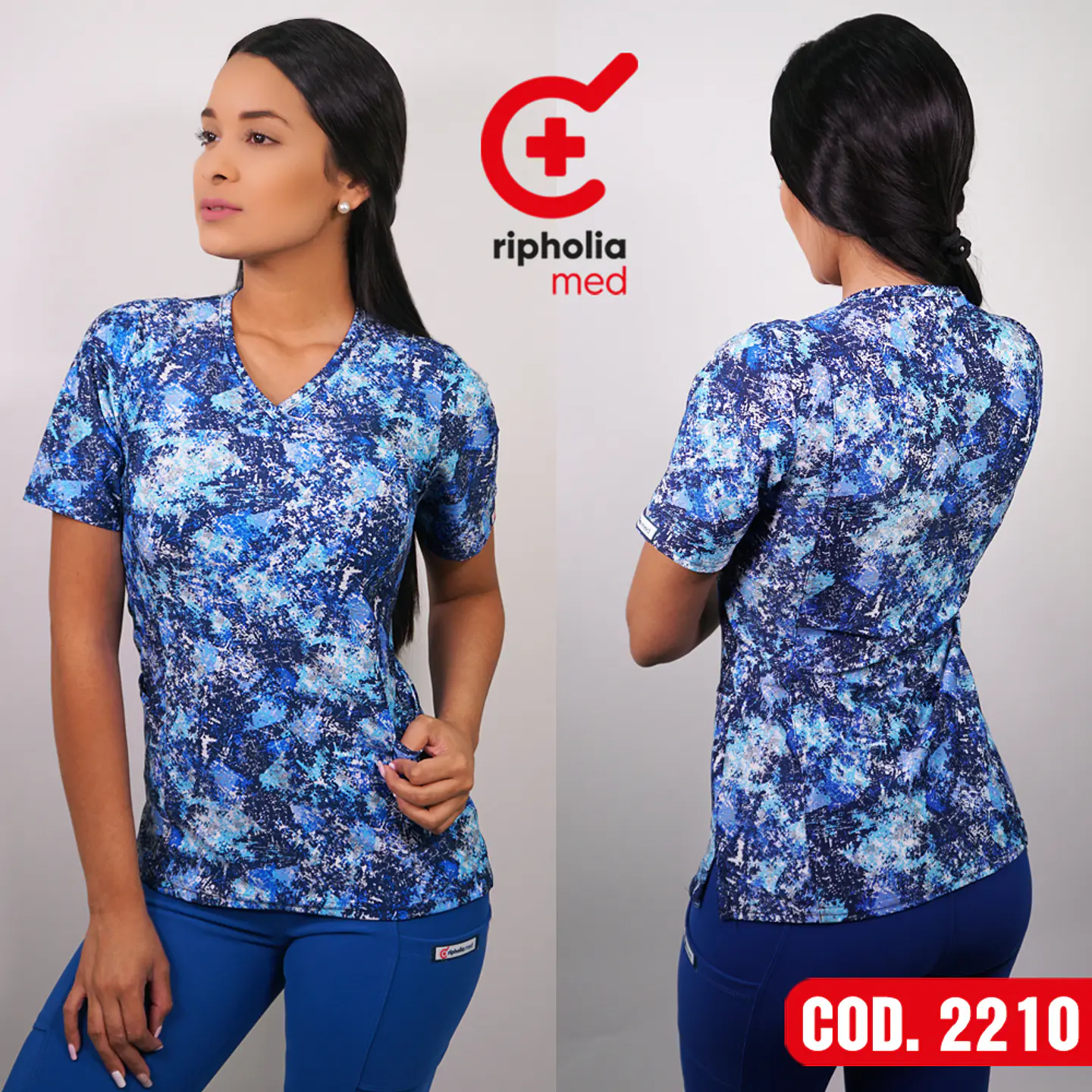 Scrub elasticado diseños azul rey  1