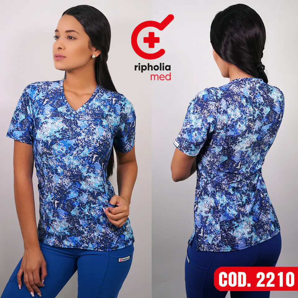 Scrub elasticado diseños azul rey  1