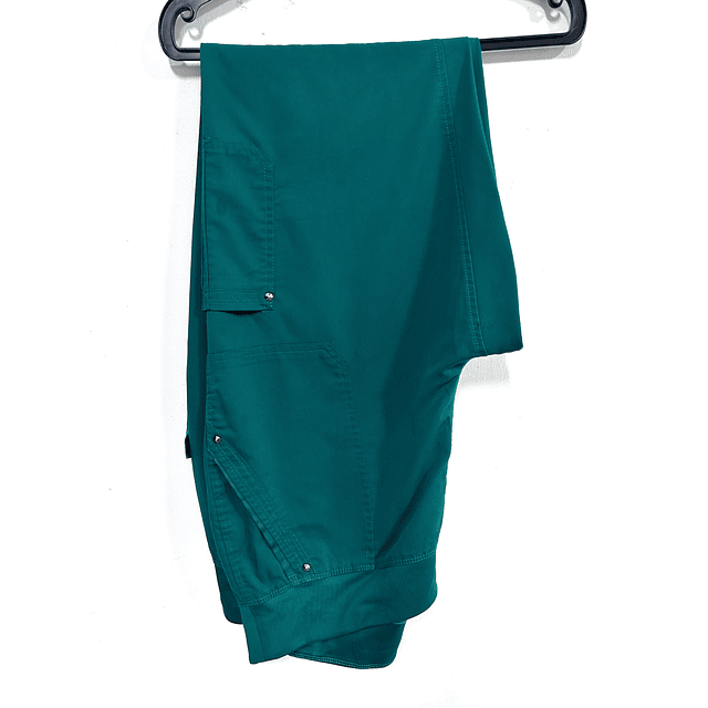 Pantalón verde pabellón talla L semielasticado mujer