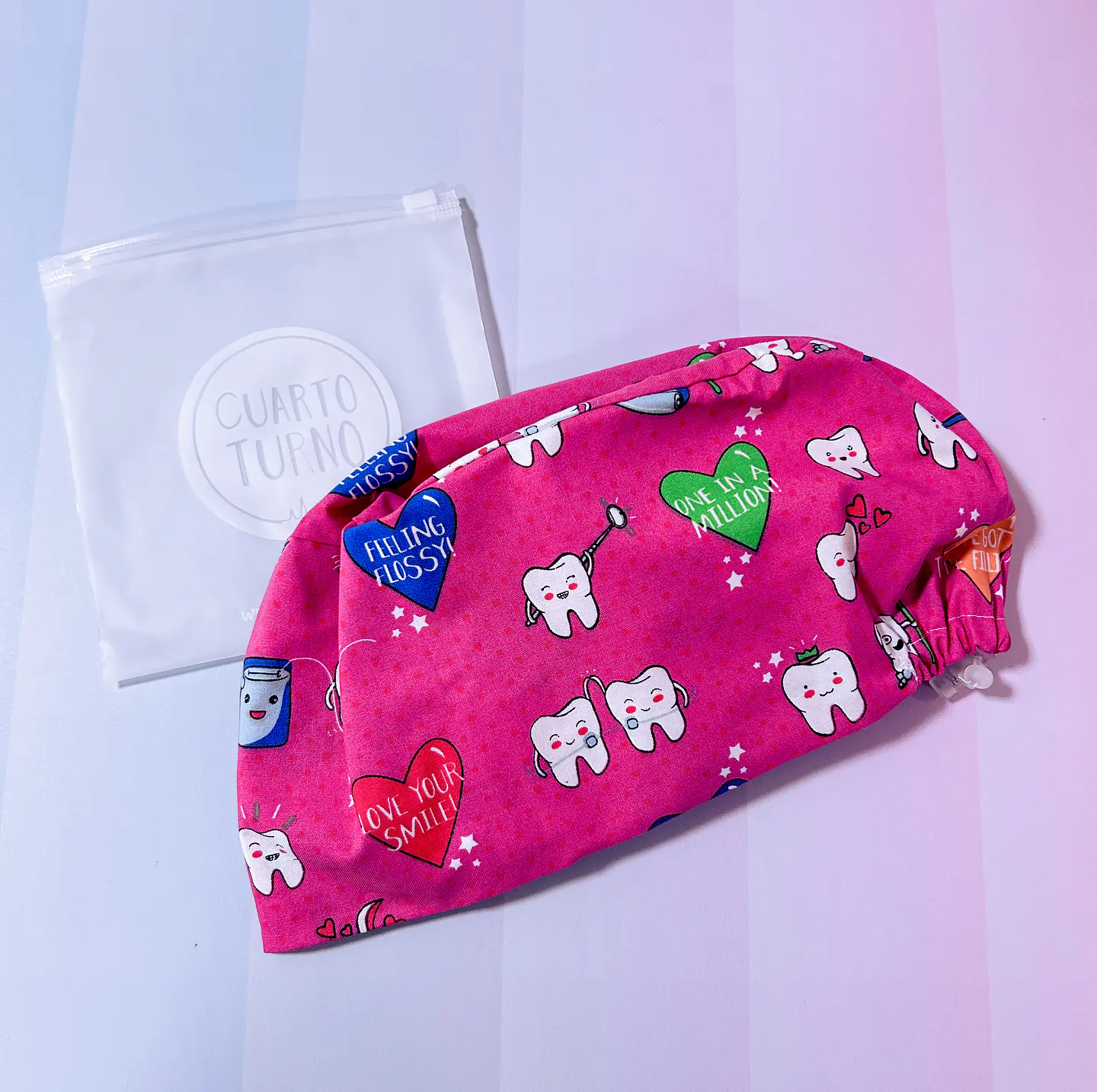 Gorro clínico dental fucsia  2