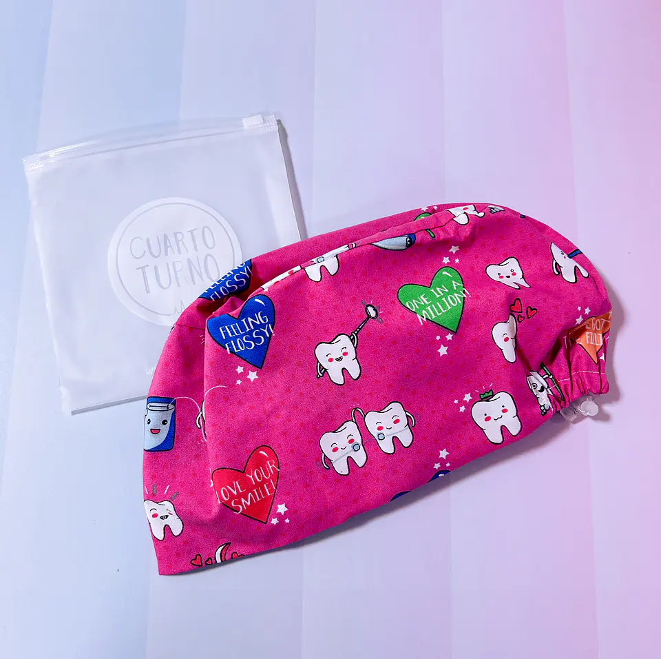 Gorro clínico dental fucsia  2