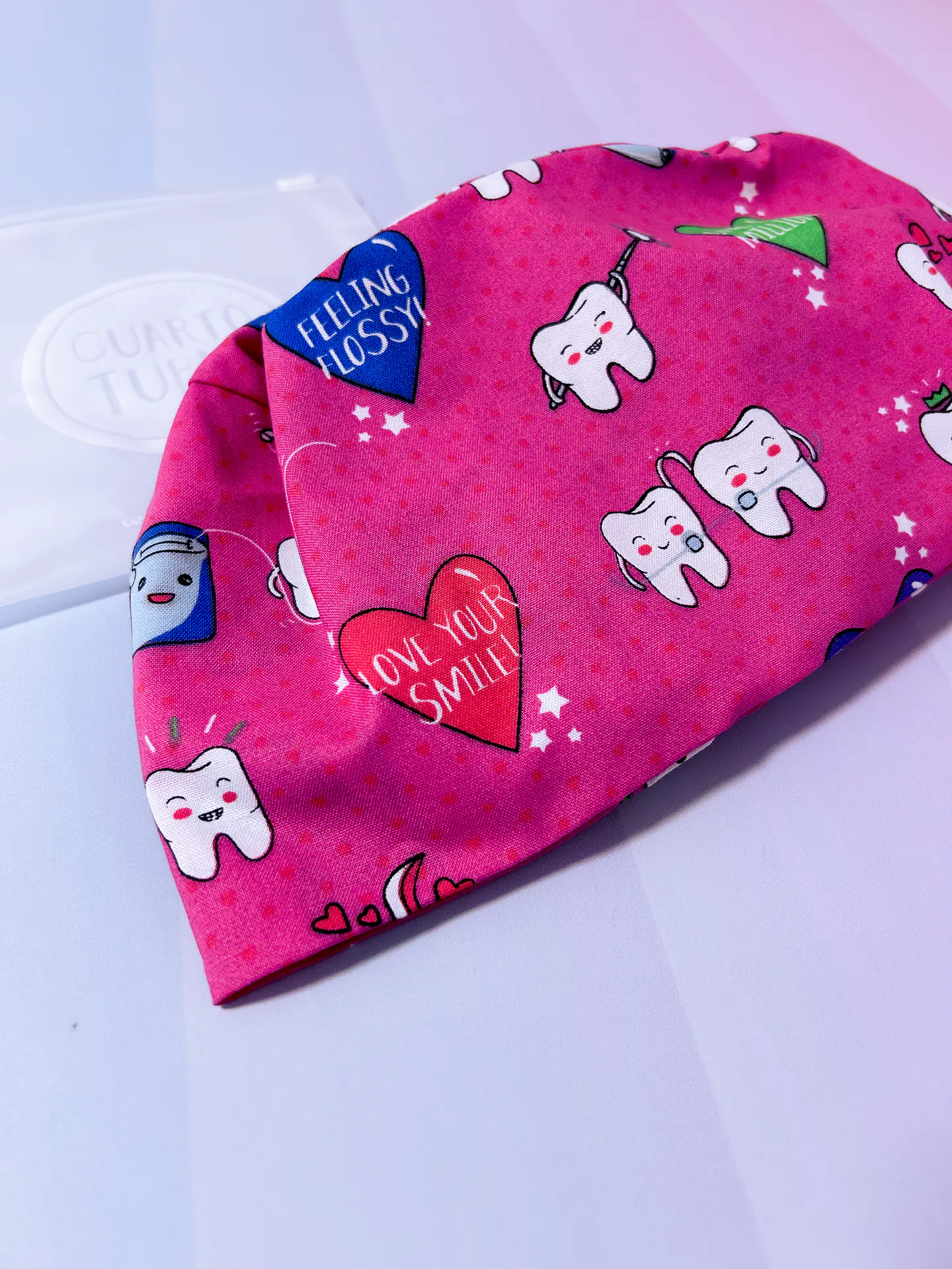 Gorro clínico dental fucsia  3