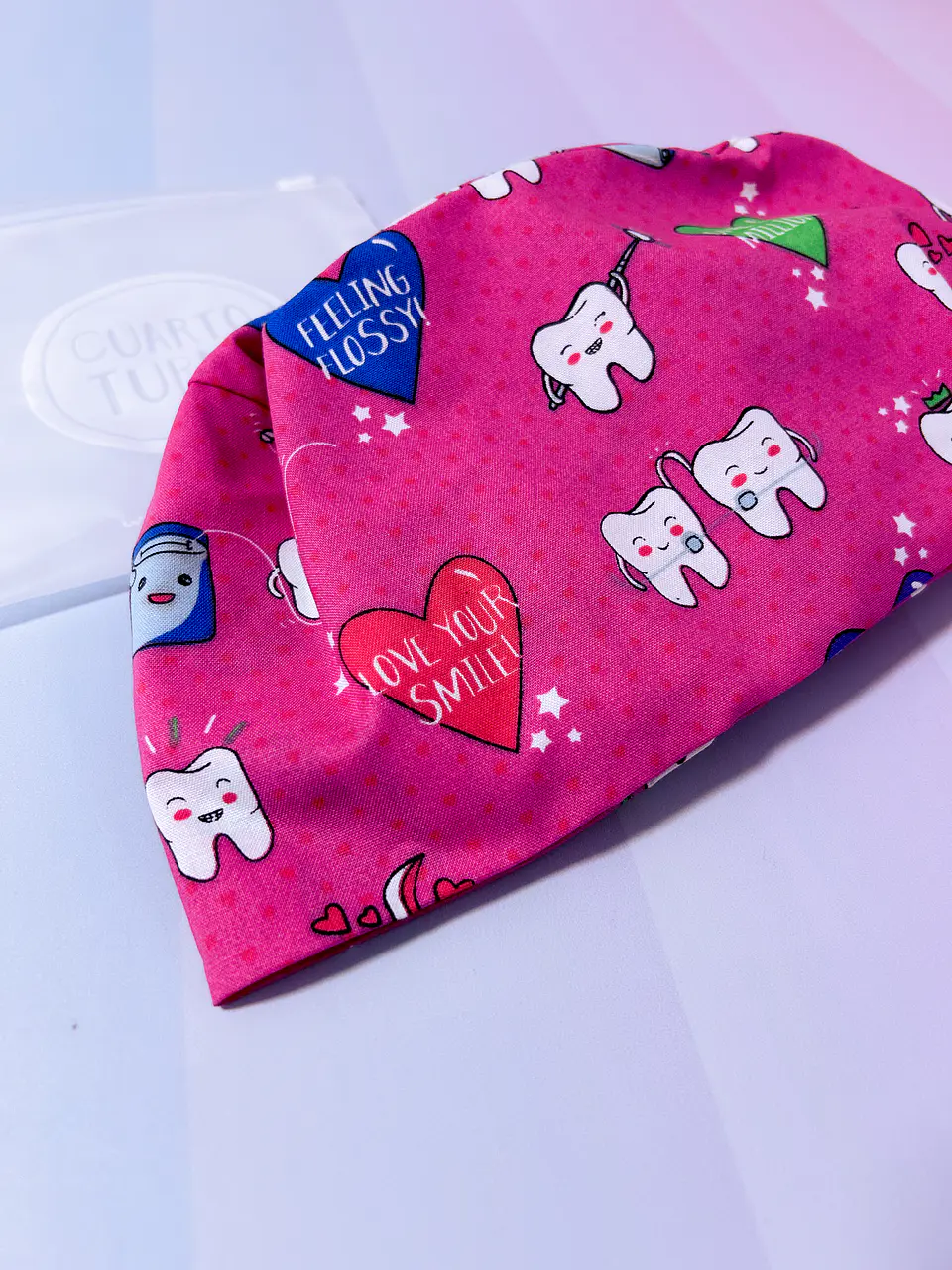 Gorro clínico dental fucsia  3