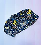 Gorro fondo azul marino flores y mariposas - Miniatura 1
