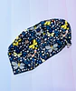 Gorro fondo azul marino flores y mariposas - Miniatura 4