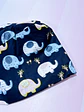 Gorro clínico fondo azul elefantes - Miniatura 2