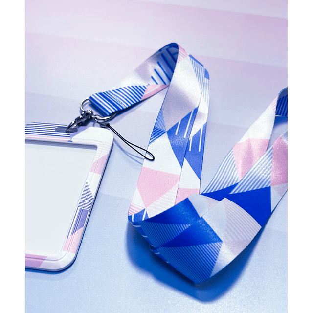 Portacredencial + lanyard pink blue