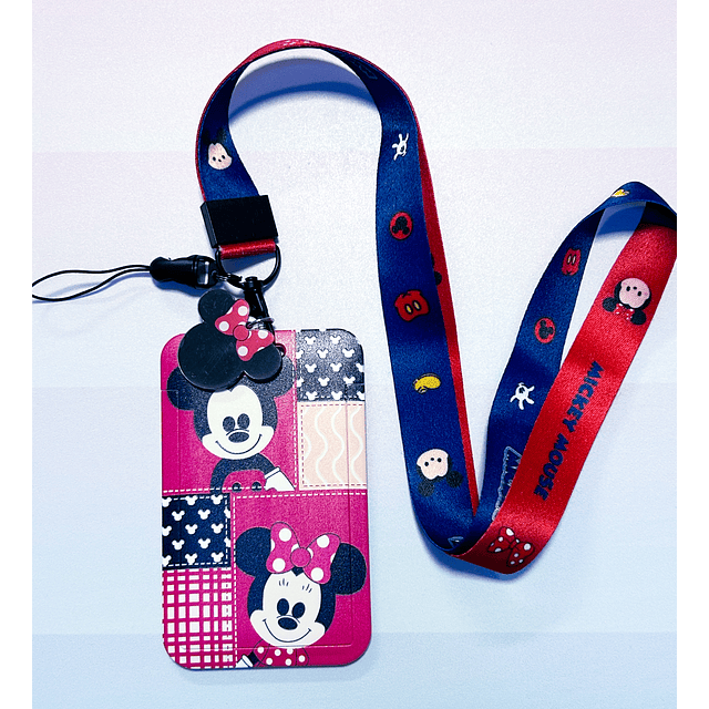 Portacredencial + lanyard  mickey vertical 