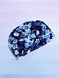 Gorro clínico flores fondo azul marino - Miniatura 3