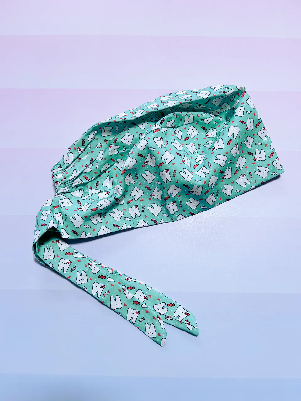 Gorro clínico dientes fondo verde agua 3