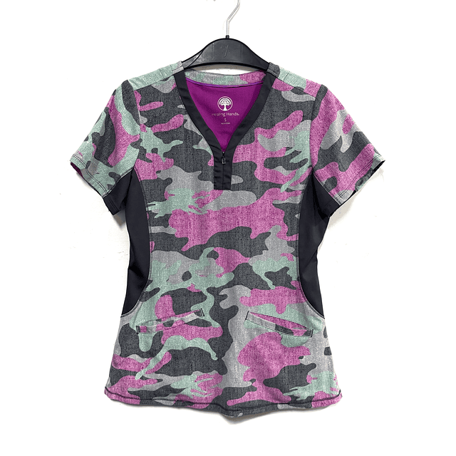S - Scrub camuflaje rosado elasticado 
