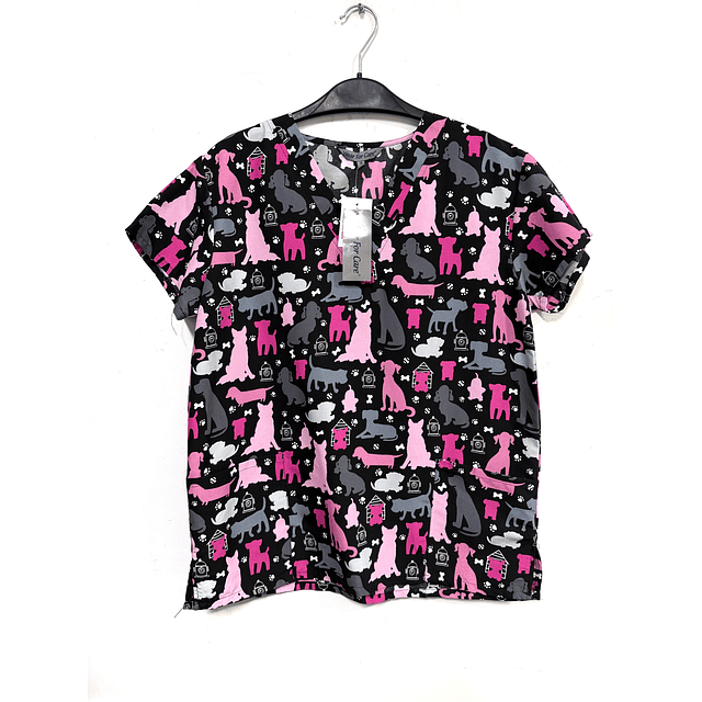 M - Scrub perritos rosados NUEVO