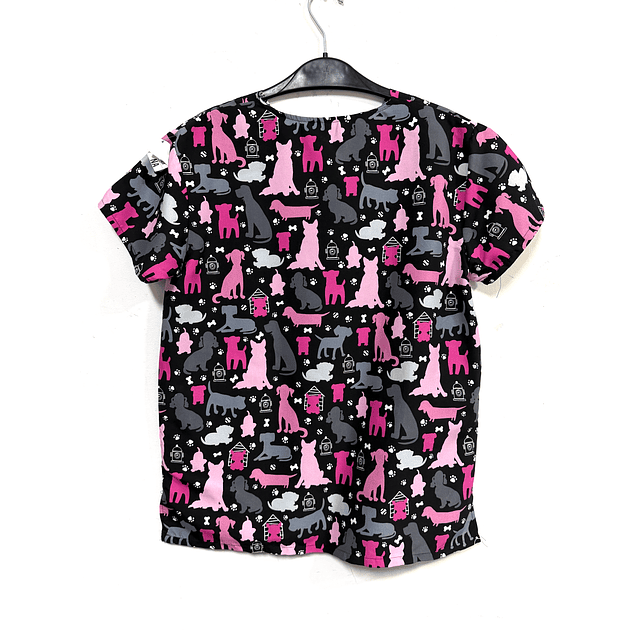 M - Scrub perritos rosados NUEVO