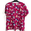 XL - scrub elasticado fucsia perritos 
