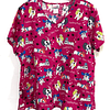 XL - scrub elasticado fucsia perritos 