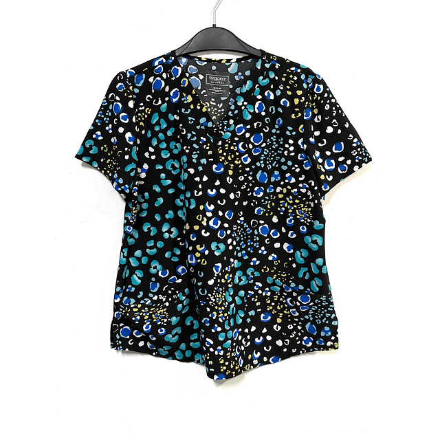 M- Scrub elasticado cherokee animal print fondo negro 