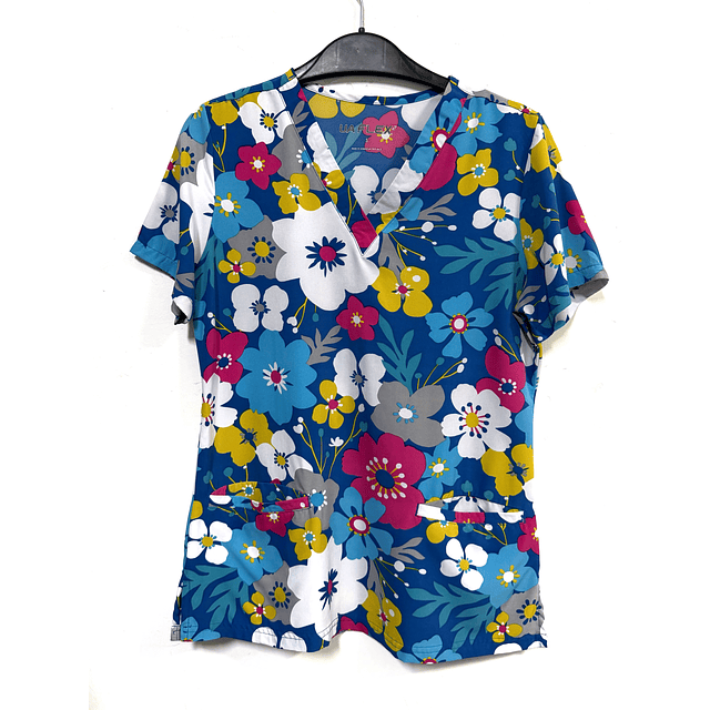 Talla S scrub elasticado fondo azul rey 