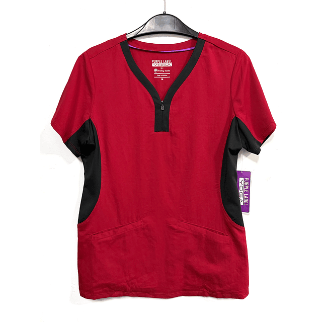 Talla M scrub rojo elasticado YOGA purple label 