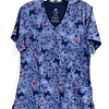 Talla S - Scrub mariposas, fondo celeste elasticado