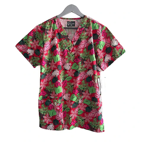 Talla S scrub mujer diseño hojas NUEVO $10.000