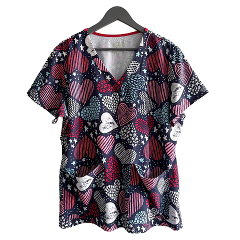 Talla XL Scrub mujer corazones elasticado $9.000