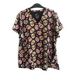 Talla XL Scrub mujer diseño catrinas elasticado $8000