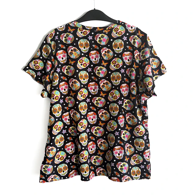 Talla XL Scrub mujer diseño catrinas elasticado $8000