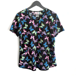 Talla M Scrub mujer mariposas elasticado $8000